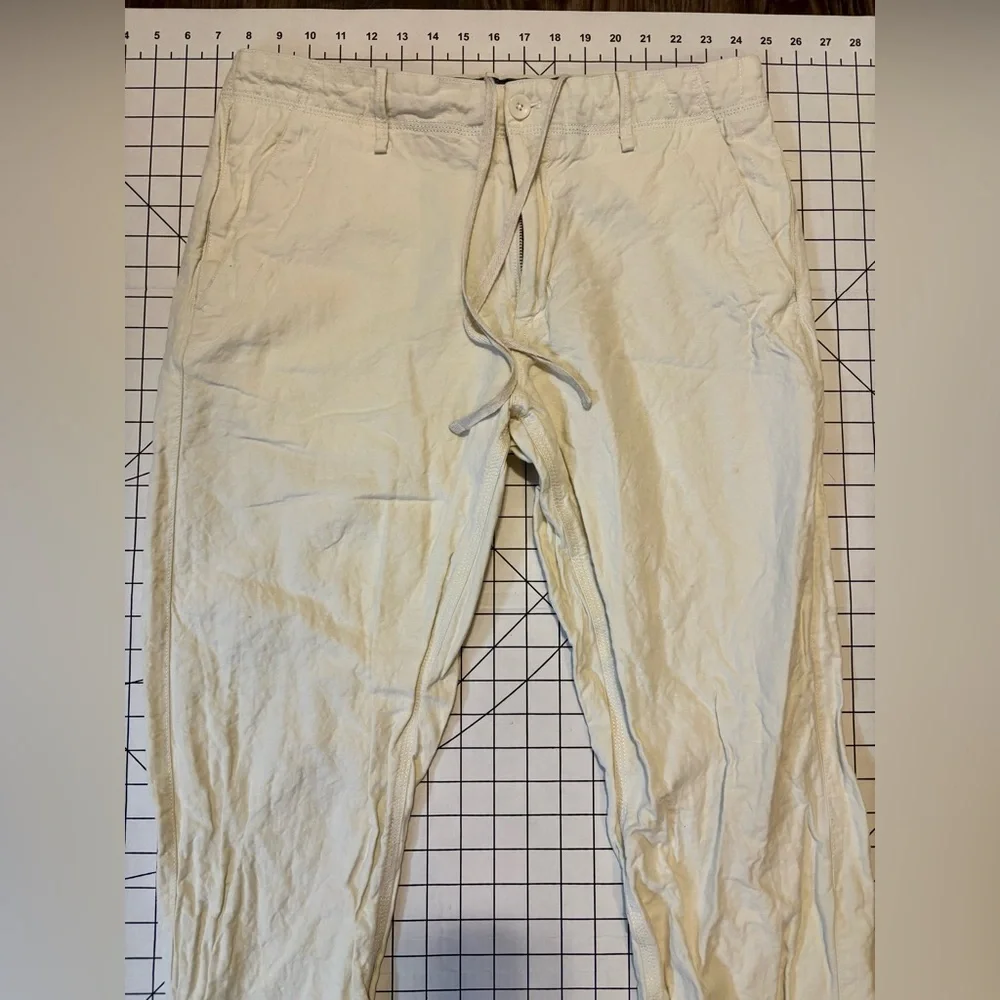 Banana Republic Men’s Size 34/30 Cream Linen Blend Straight Fit Pants‎
